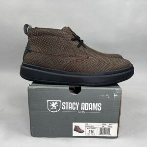 Stacy Adams Cai Chukka Boots Men's Size 7 Brown Leather Plain Toe Casual Shoes
